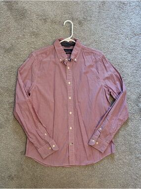 Nautica Men's Red Stripe Button-Down  Shirt Slim Fit